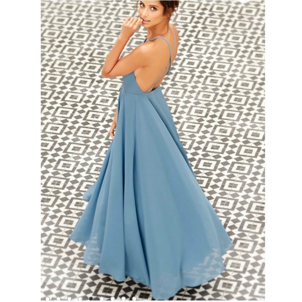 Mythical Kind of Love Slate Blue Maxi Dress